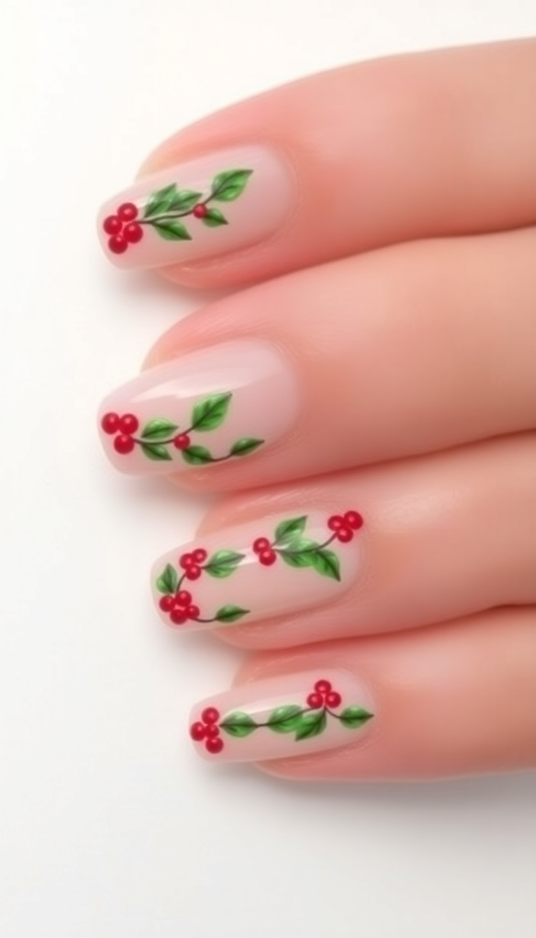 13. Festive Holly and Berries Design