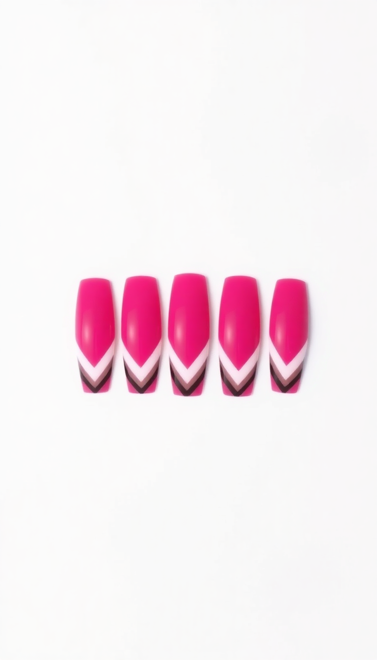 13. Hot Pink with Chevron Patterns