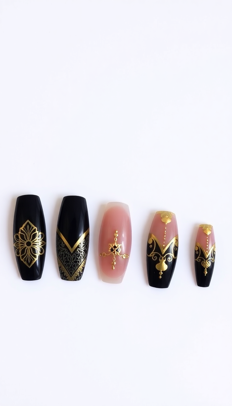 14. Bold Black and Gold Contrast