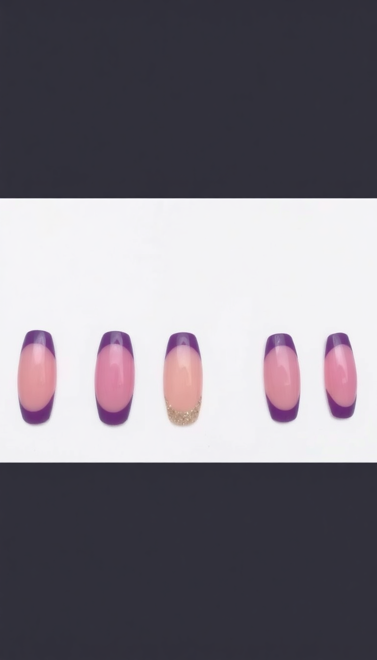 14. Purple French Tip Sophistication