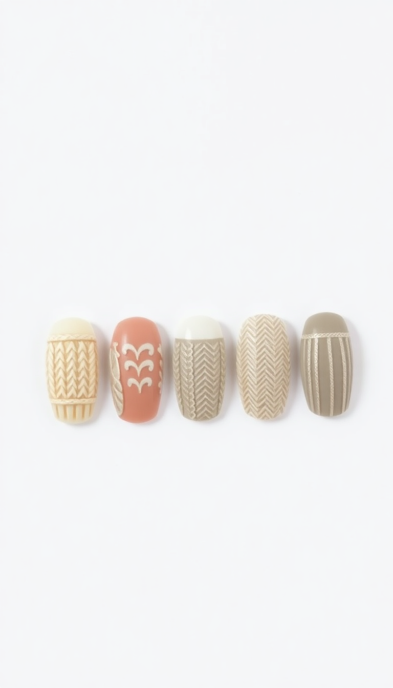 2. Cozy Sweater Pattern Nails