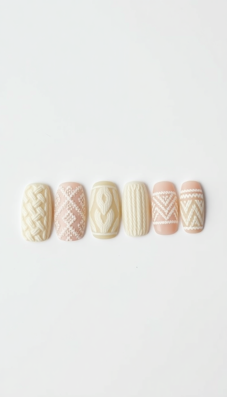 2. Cozy Sweater Pattern Nails