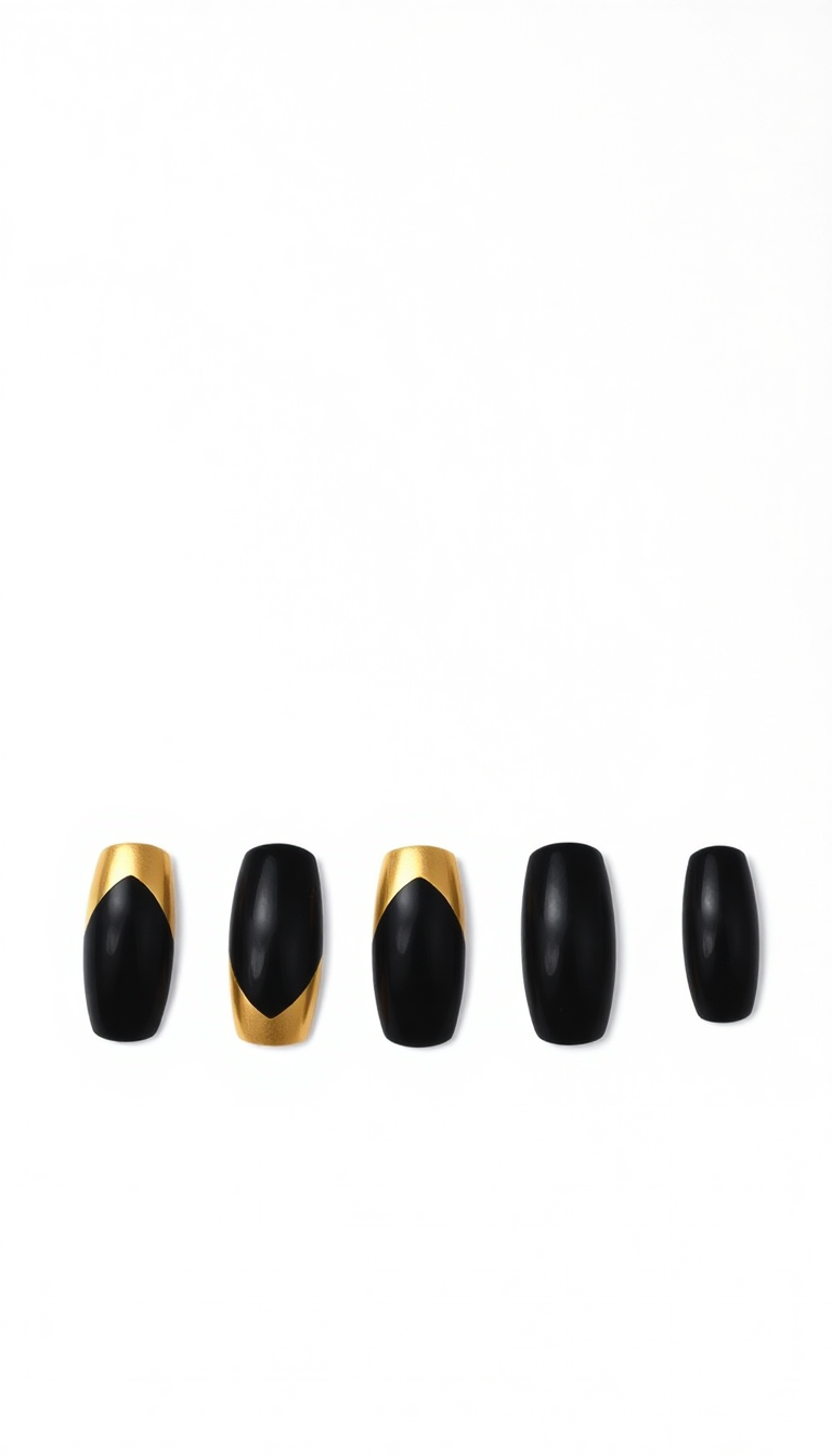 2. Elegant Black and Gold Tips