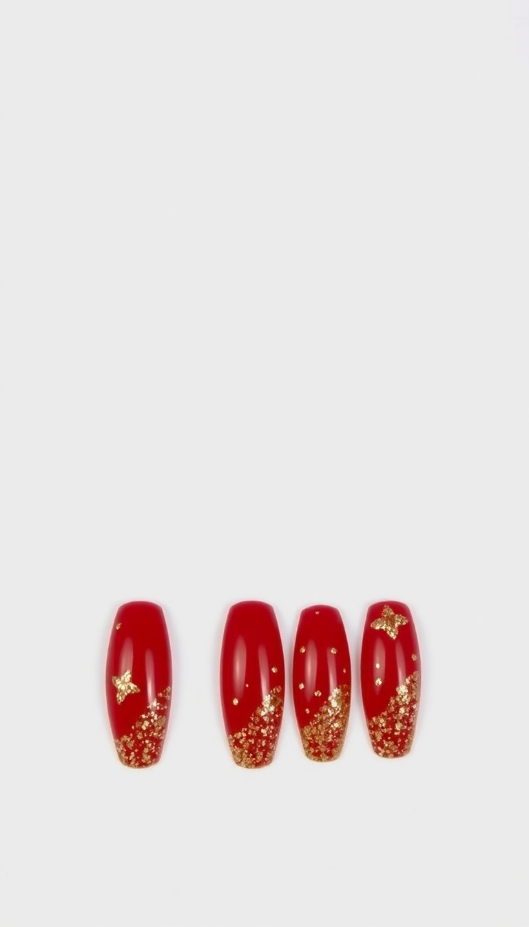 2. Festive Red and Gold Glitter