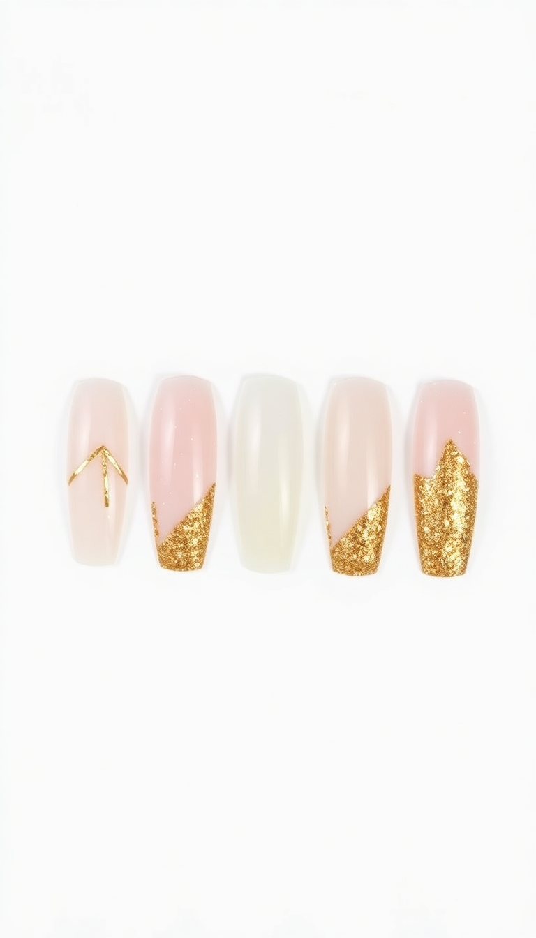 3. Elegant Gold Glitter Nails