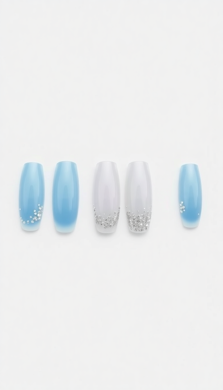 3. Elegant Icy Blue Ombre