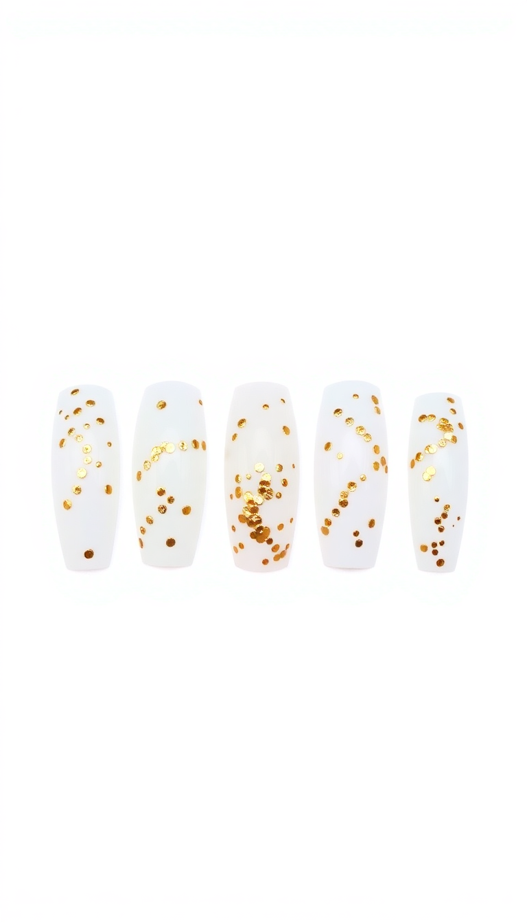 6. Elegant White and Gold Flakes