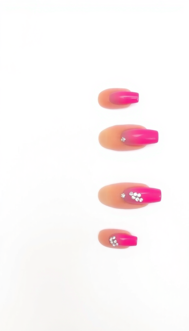 7. Bold Pink with Rhinestone Embellishments