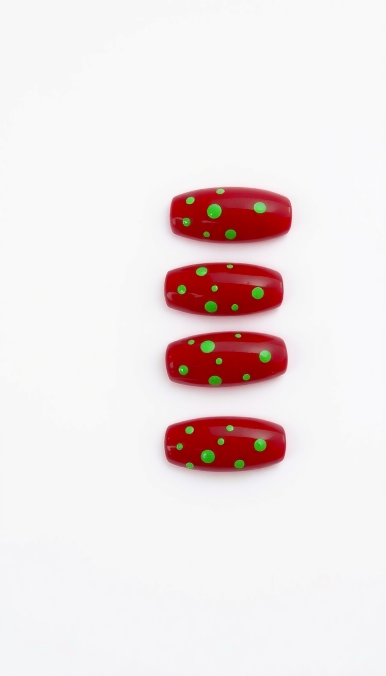 8. Festive Red and Green Holiday Dots