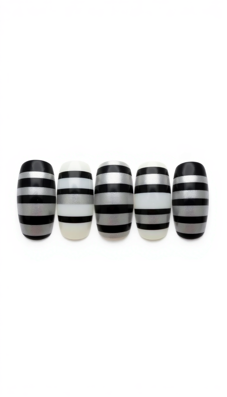 9. Bold Black and Silver Stripes