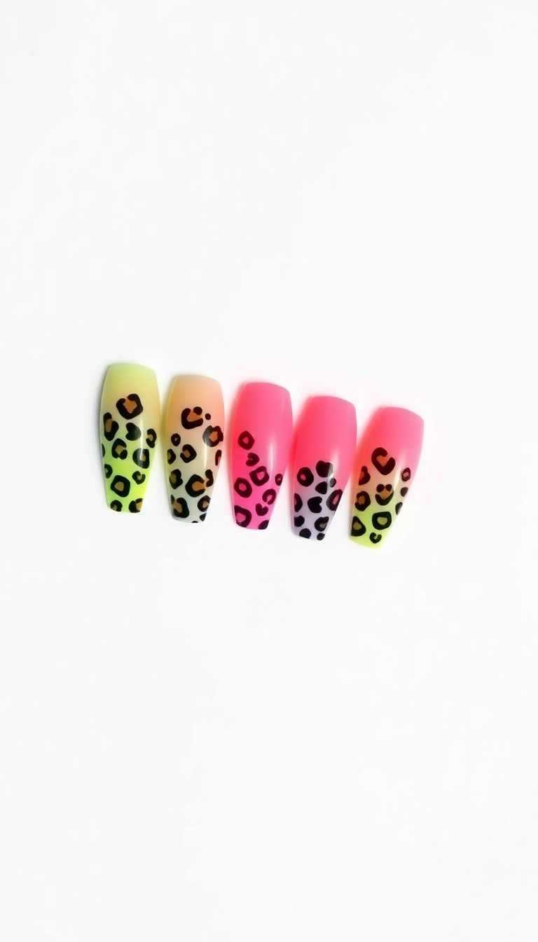 Neon Leopard Nails