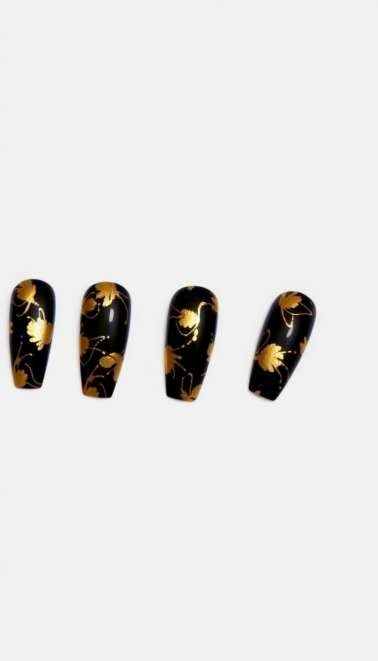 10. Bold Black and Gold Foil