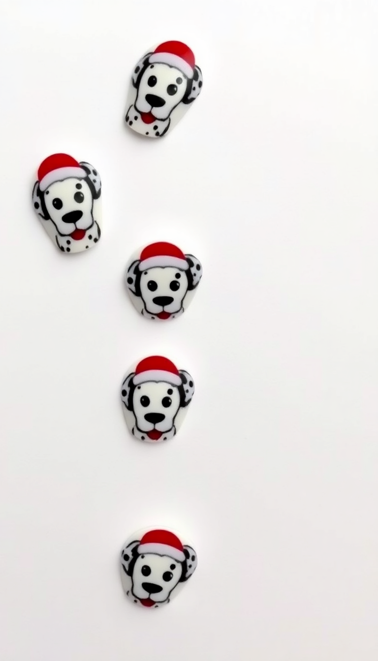 10. Cute Dalmatian Puppies in Santa Hats