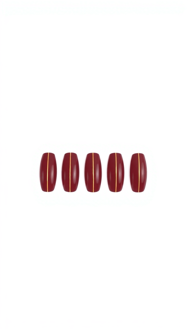 12. Minimalist Burgundy with Thin Gold Lines