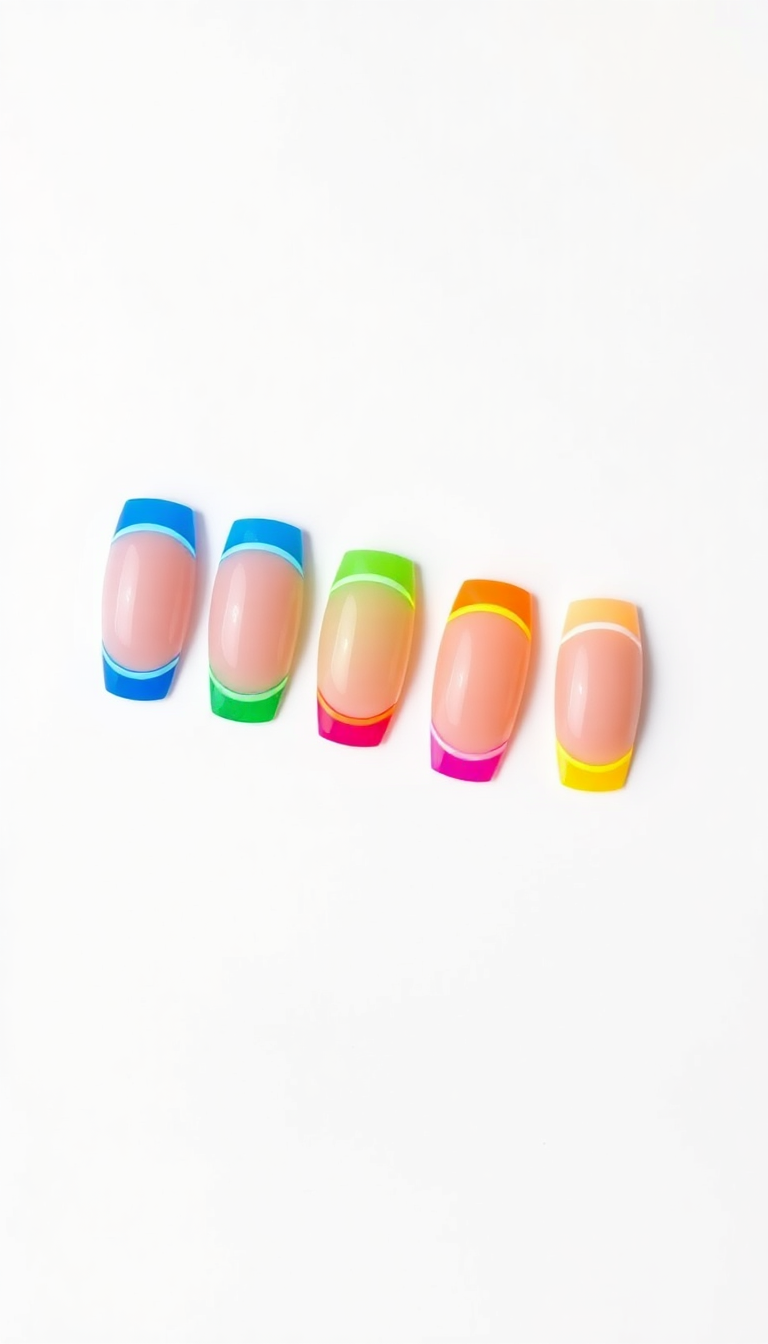 12. Neon Edge French Tips