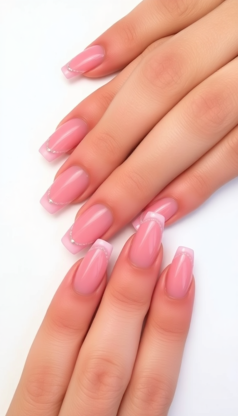 12. Pink French Tips Twist