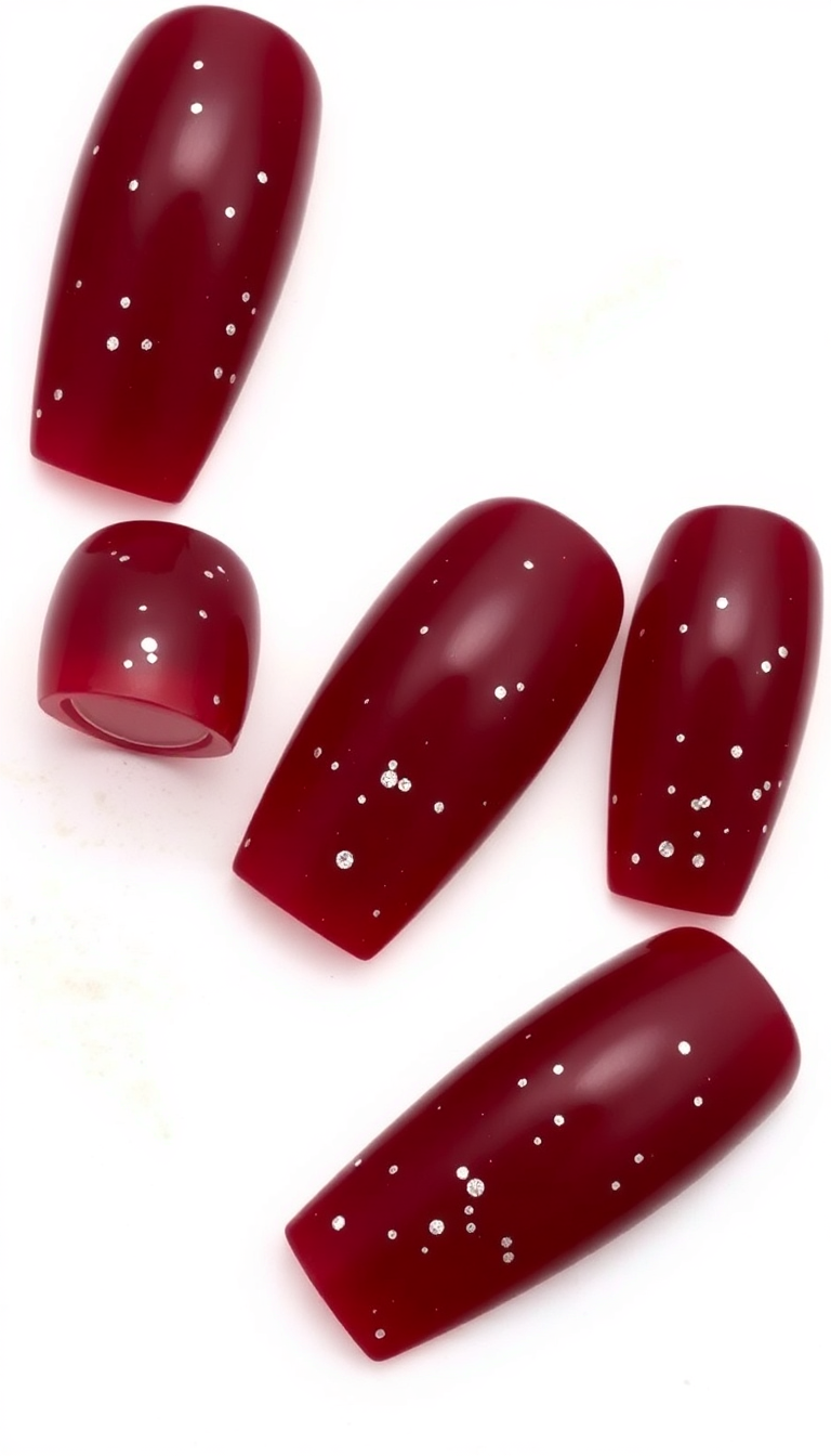 12. Rich Burgundy with Silver Flakes