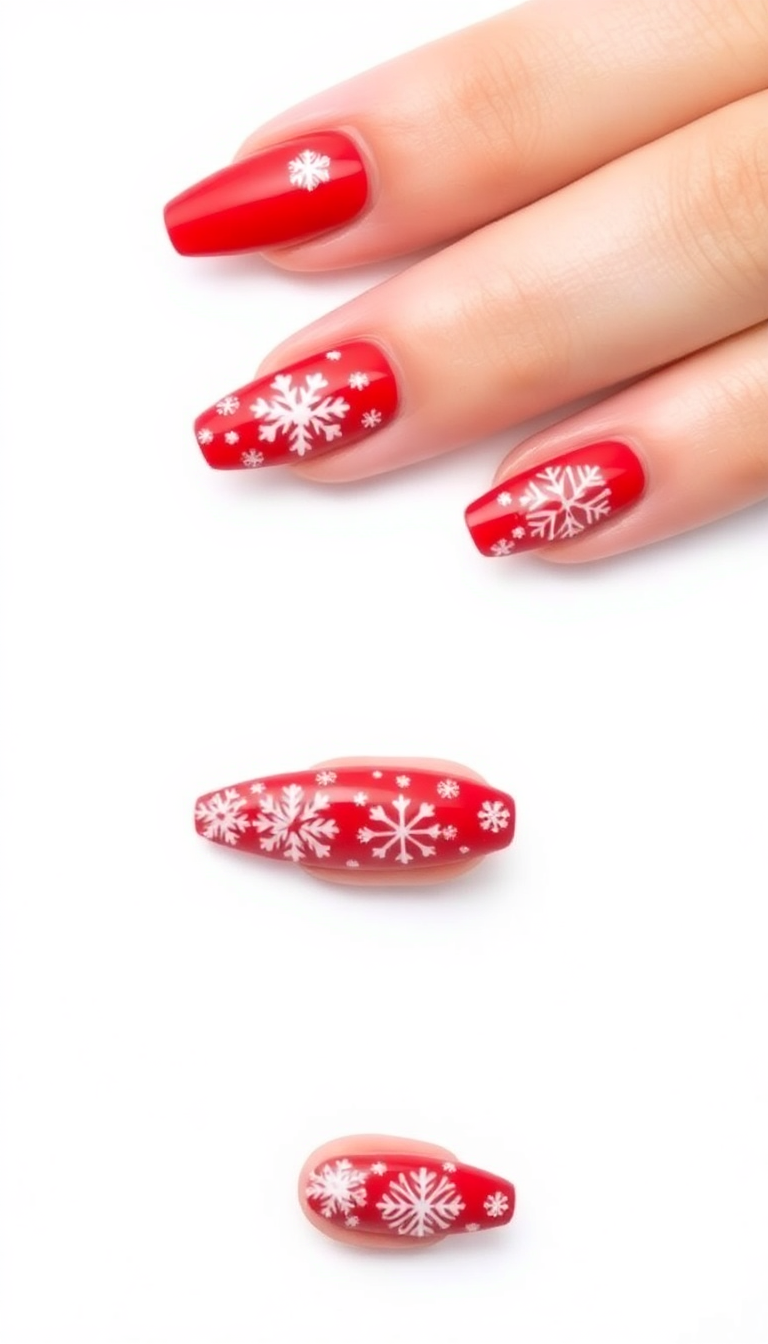 13. Festive Red Snowflakes