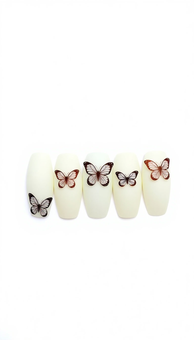 13. Matte Finish with Glossy Butterflies