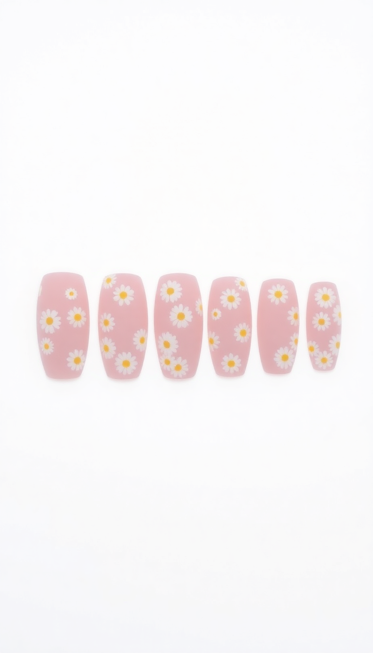 14. Baby Pink and White Daisy Impressions