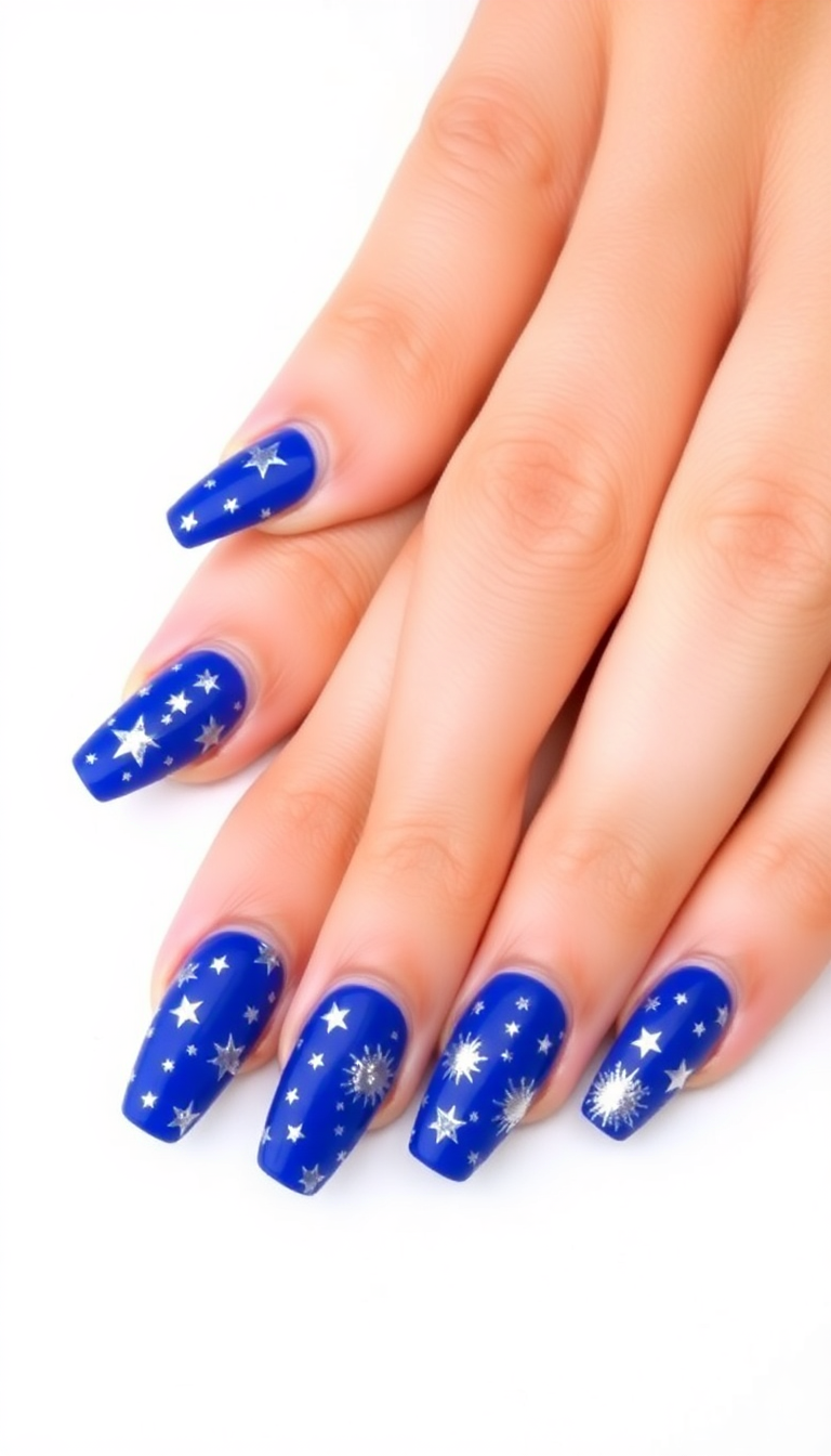 14. Bold Cobalt with Starry Designs