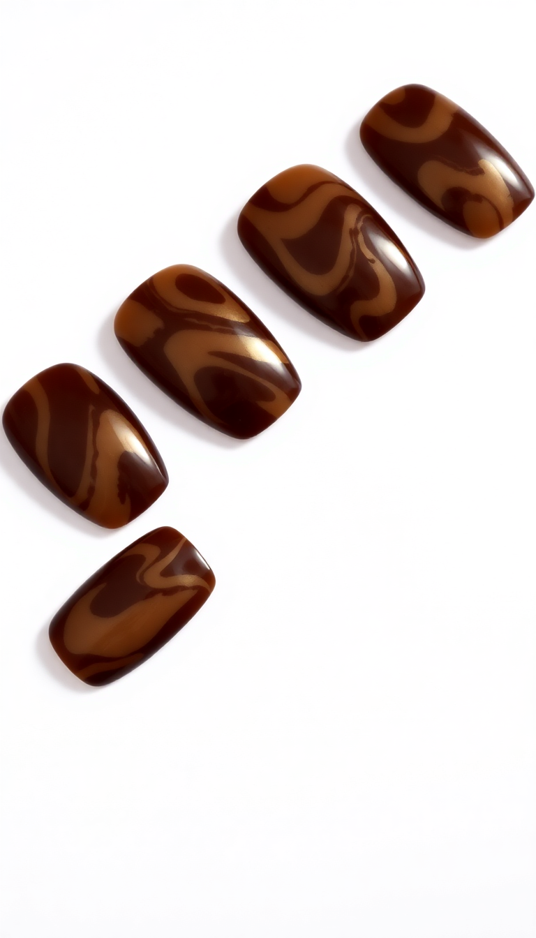 14. Chocolate Brown and Honey Swirls