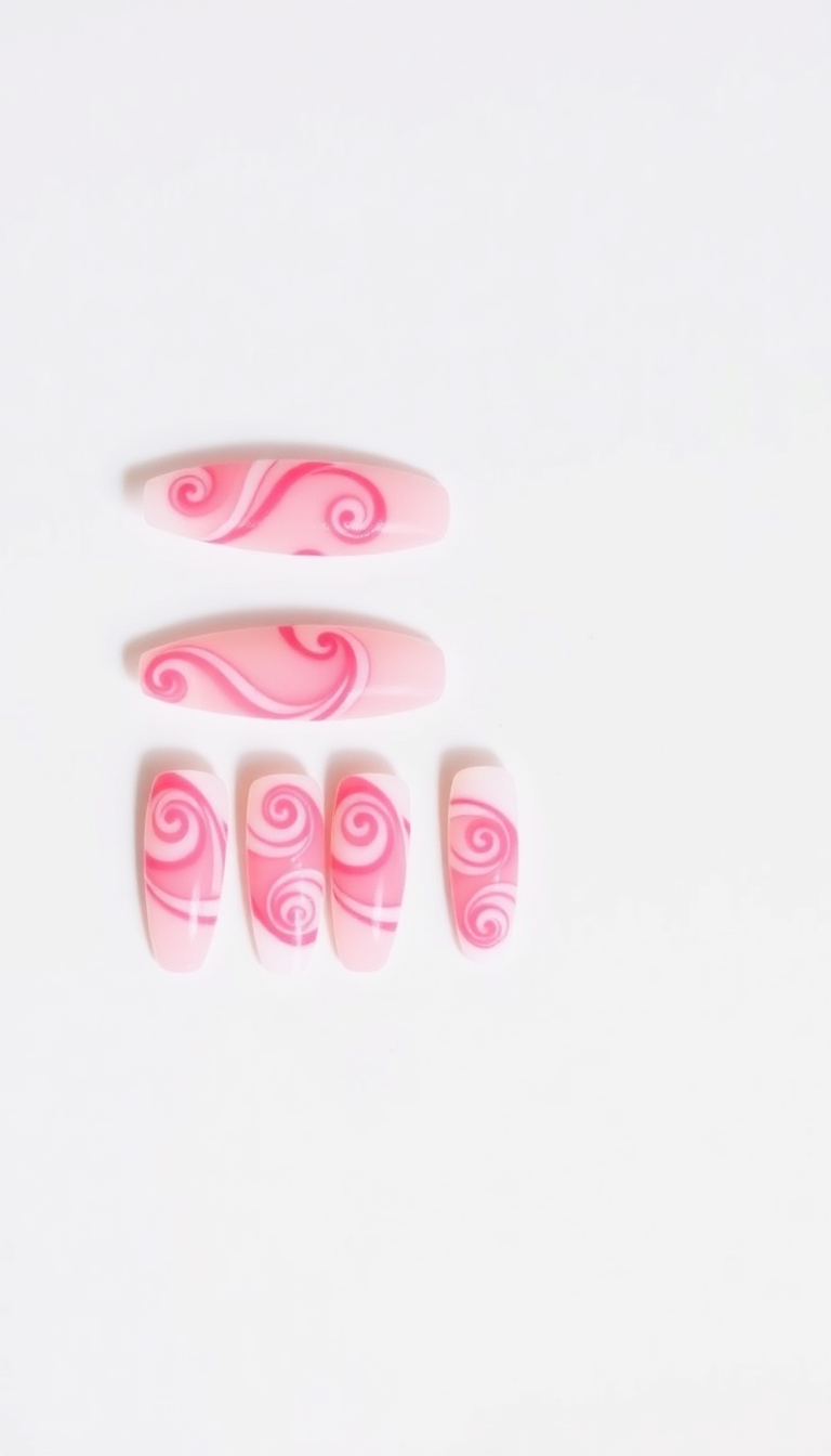 15. Candy Cane Pink Swirls