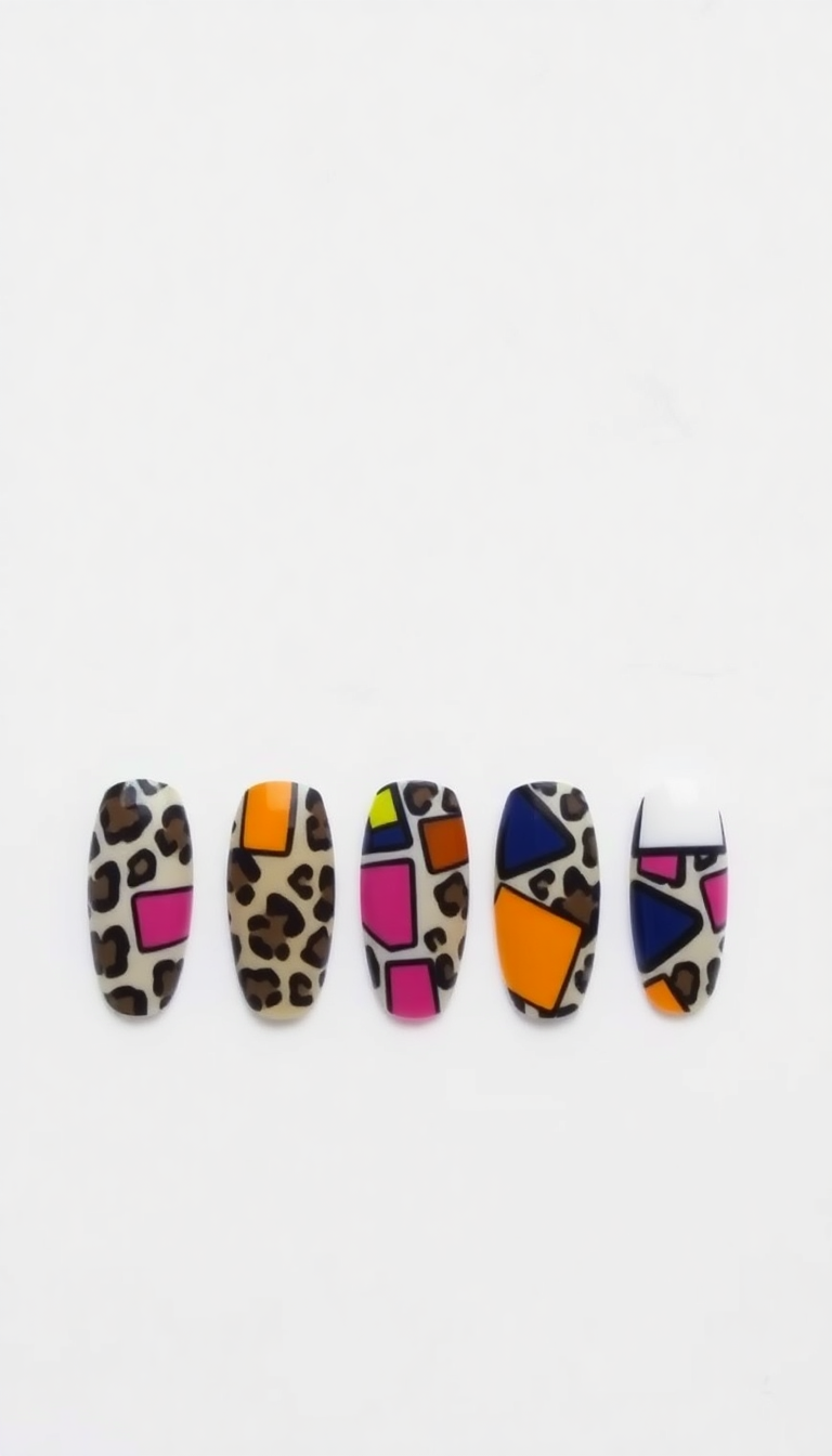 15. Leopard Print with Geometric Shapes