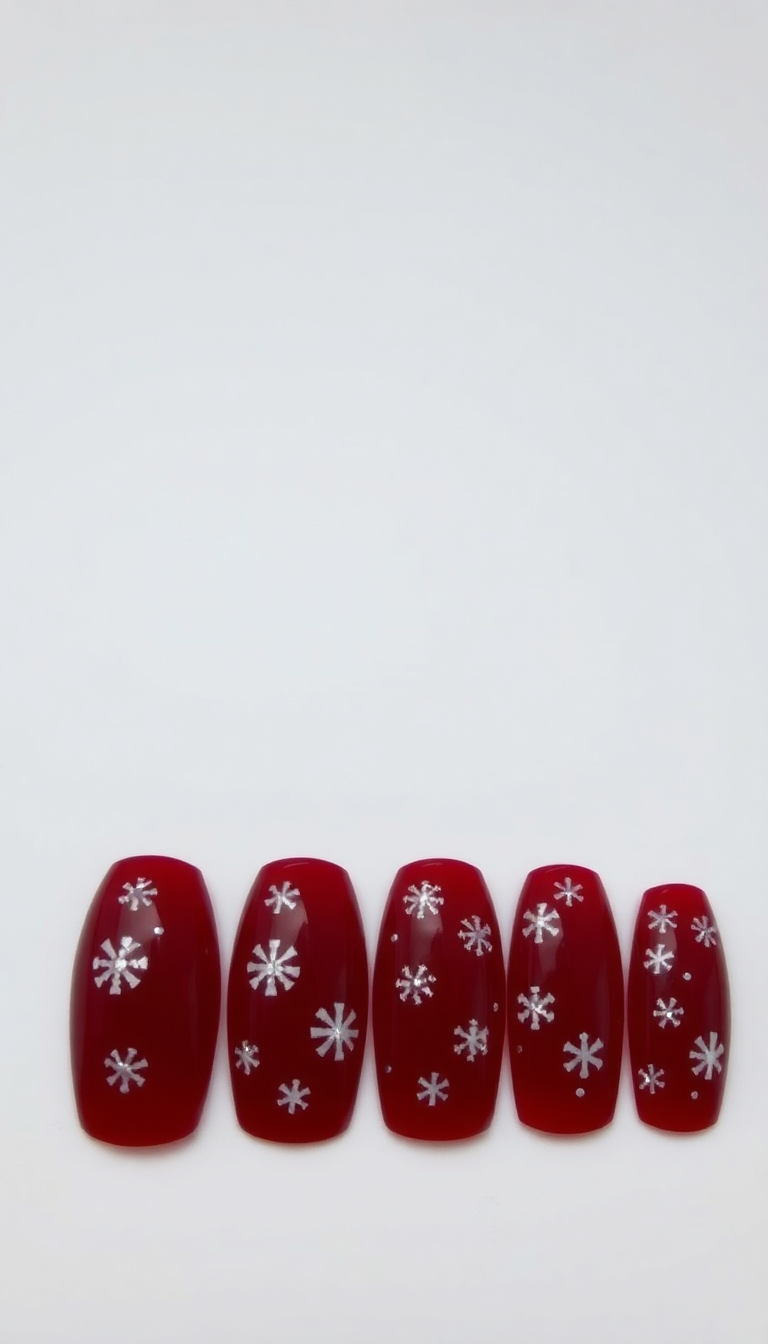 16. Dark Red and Snowflakes for Winter