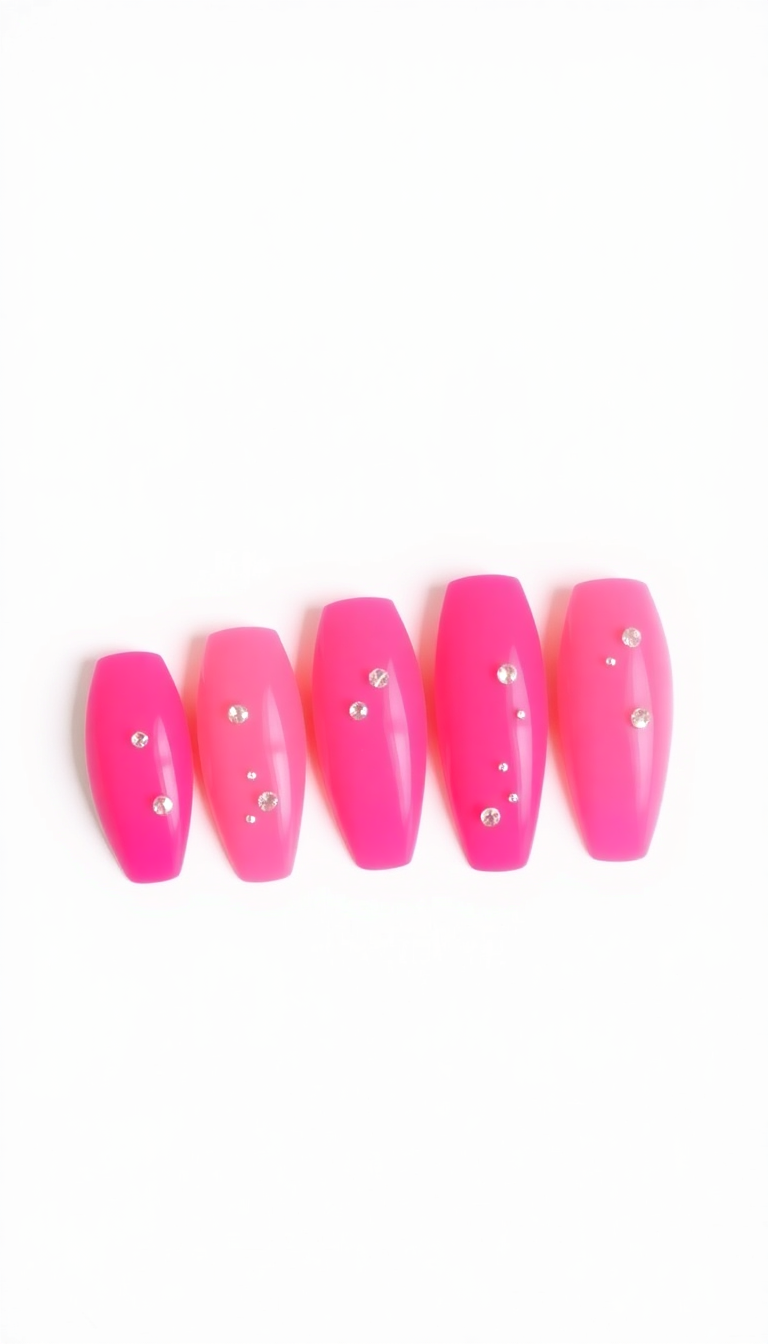 16. Hot Pink with Crystal Embellishments