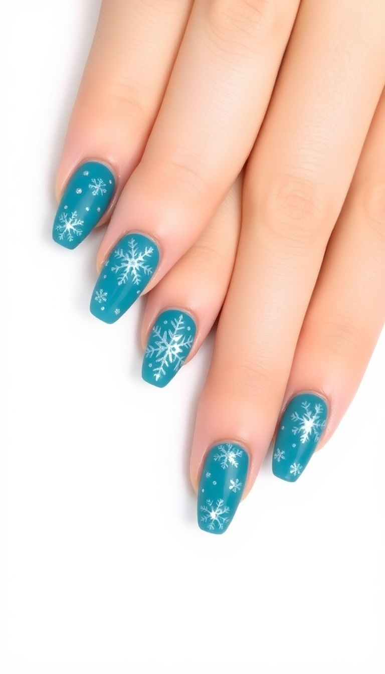 17. Teal Blue Winter Wonderland