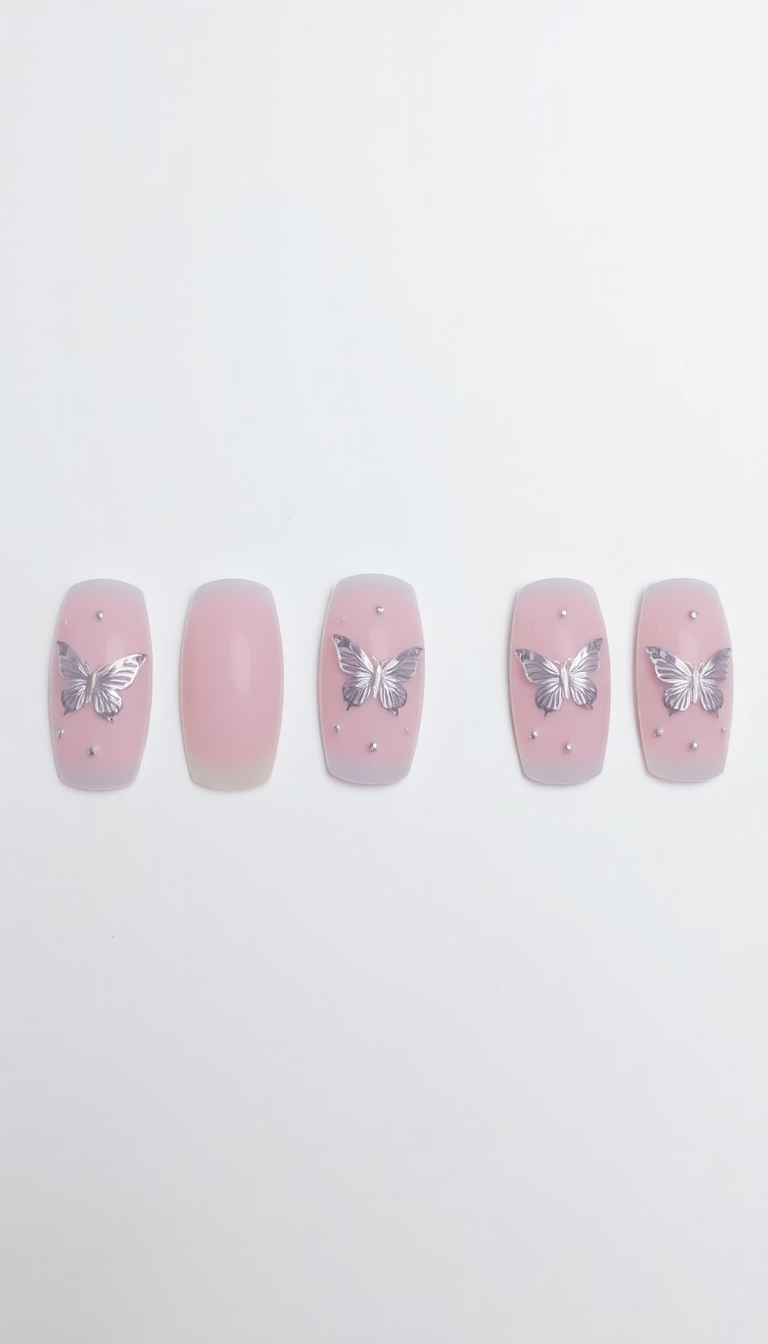 19. DIY Butterfly Sticker Manicure