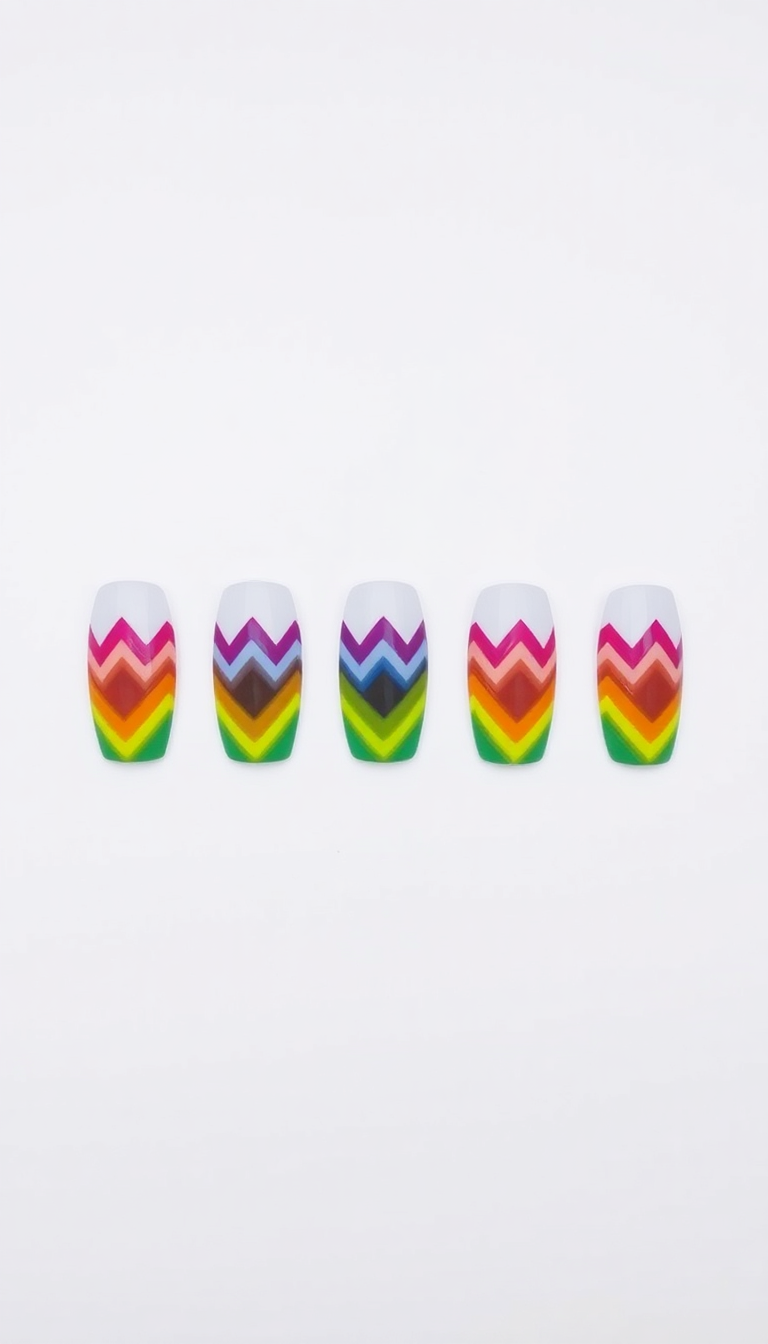 20. Rainbow Zigzag Pattern