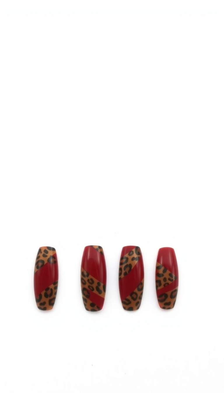 22. Dark Red with Leopard Prints