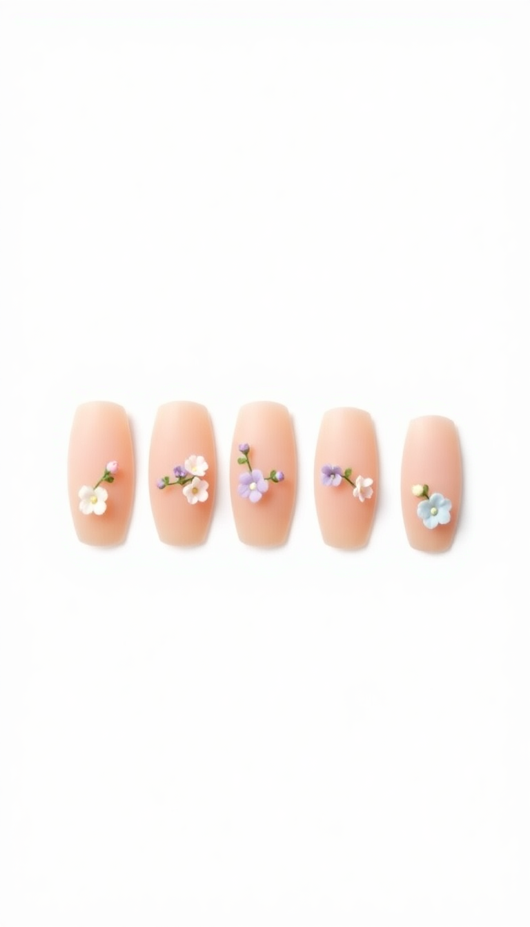 3. Floral Accents on Nude Base