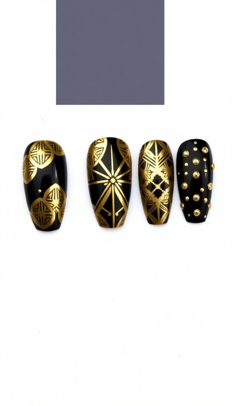 4. Bold Black and Gold Designs