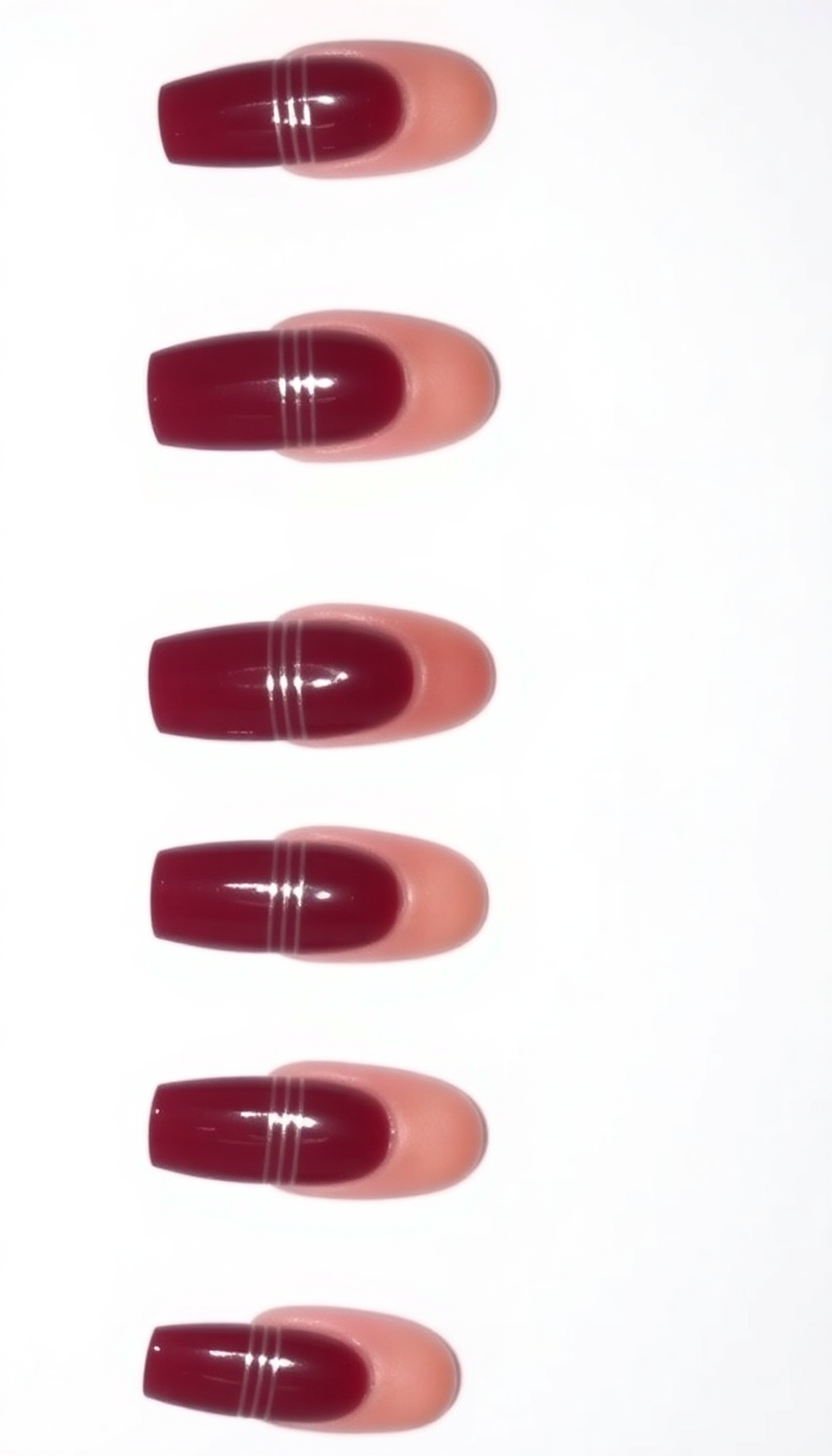 4. Deep Burgundy with Silver Stripes