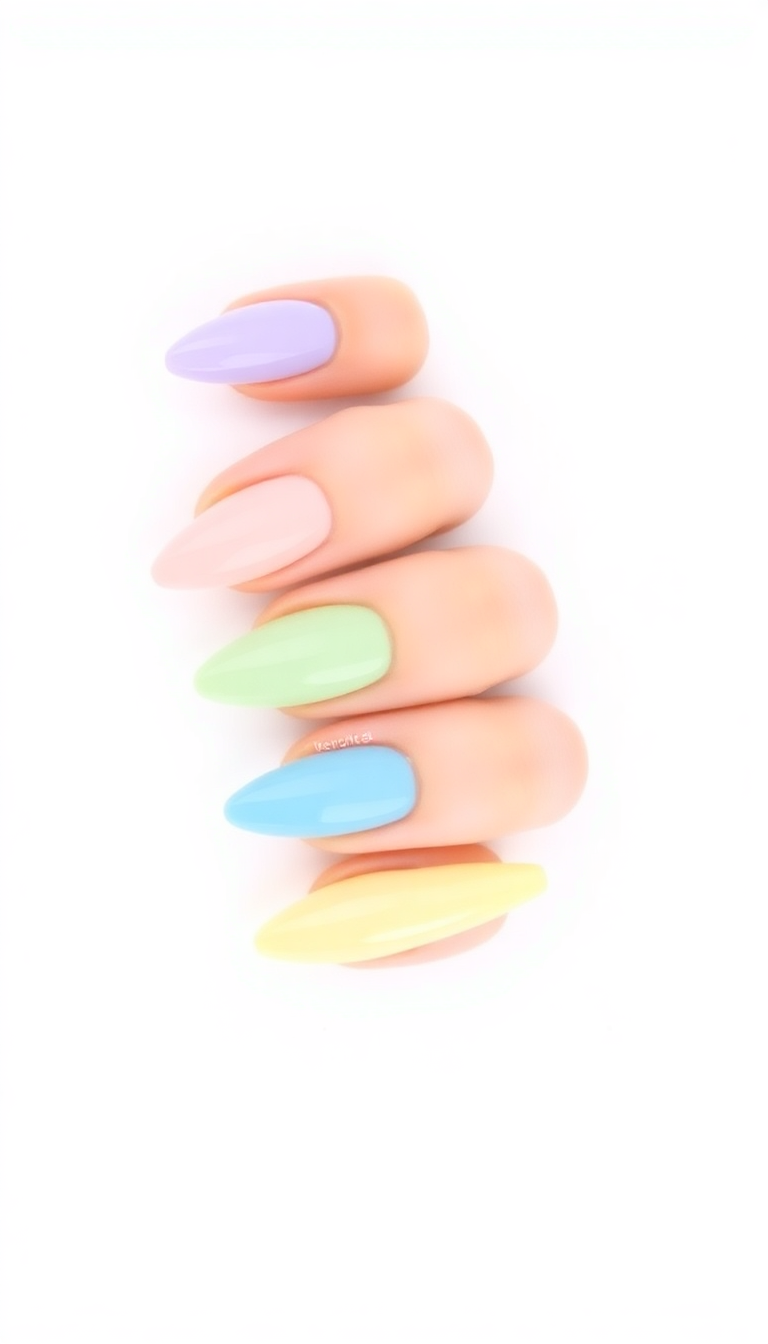 4. Pastel Palette for Almond Nails  