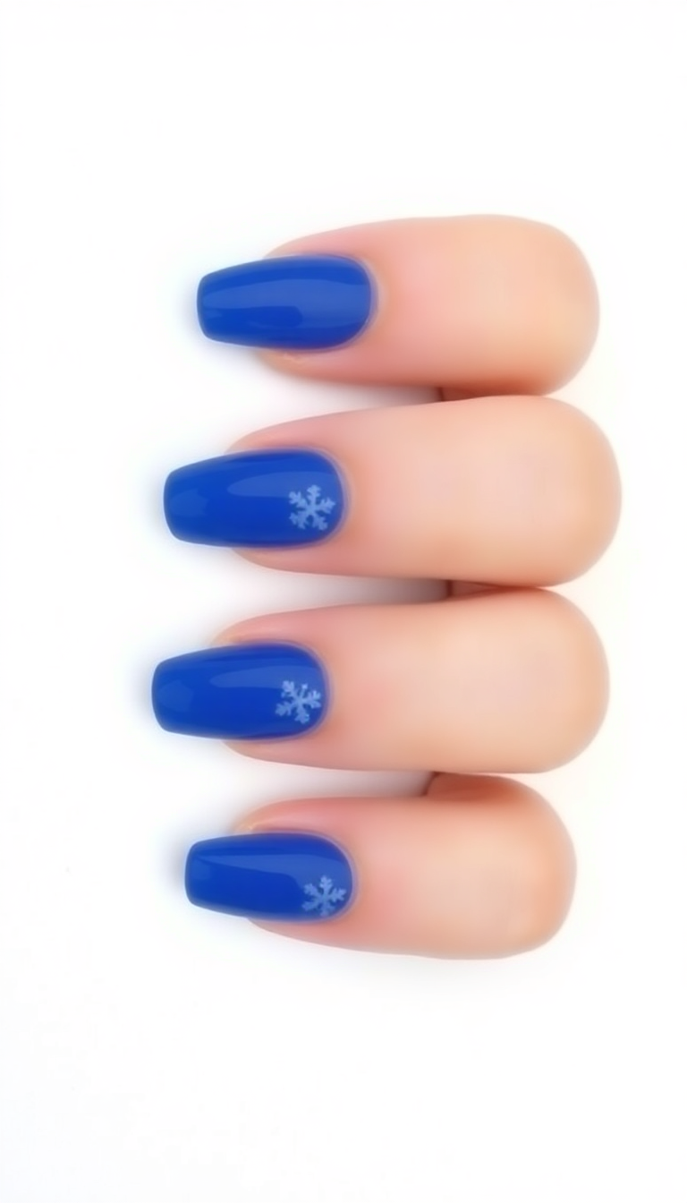 5. Classic Blue with Snowflake Accents