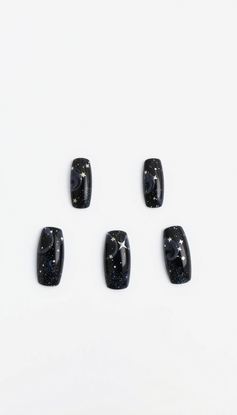 5. Glittery Black Marble Night Sky