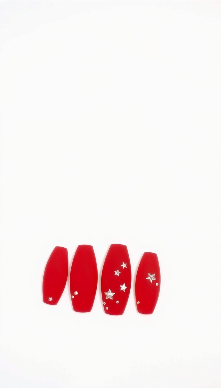 5. Matte Red with Silver Stars