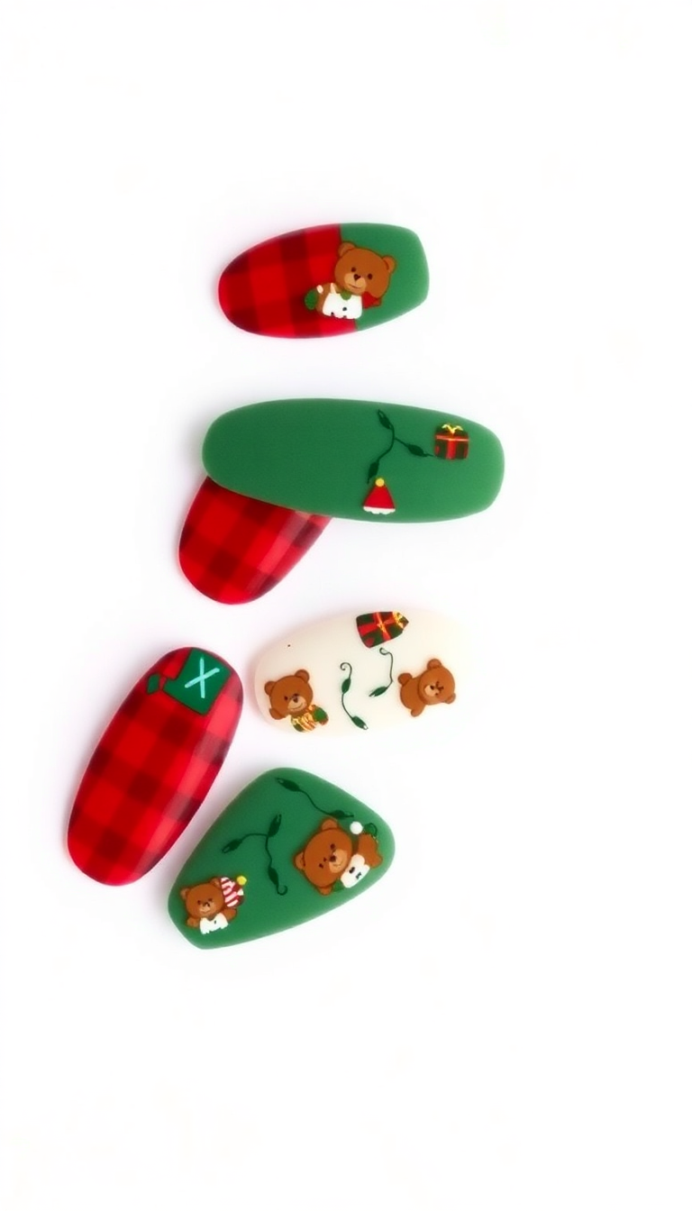 6. Classic Red and Green Bear Designs