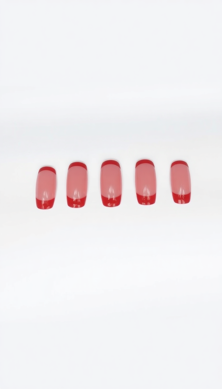 6. Elegant Red French Tips