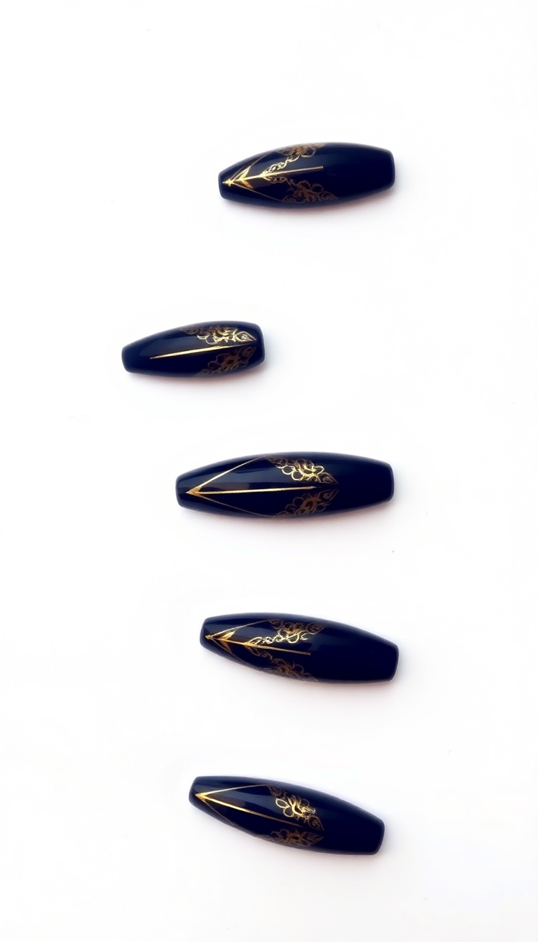 6. Navy and Gold Glamour