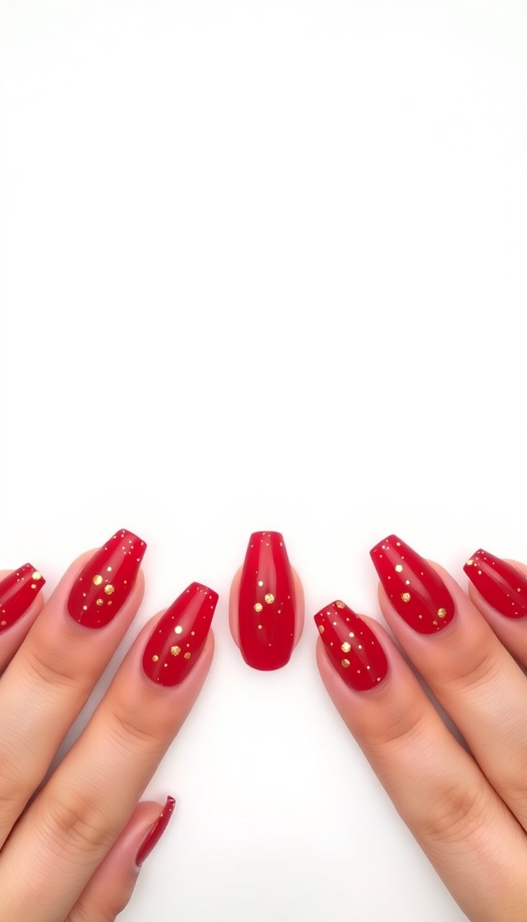 7. Cherry Red with Gold Flakes