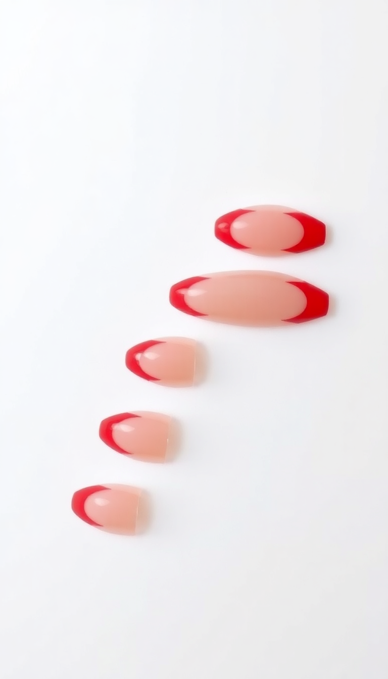 7. Red French Tips Reimagined