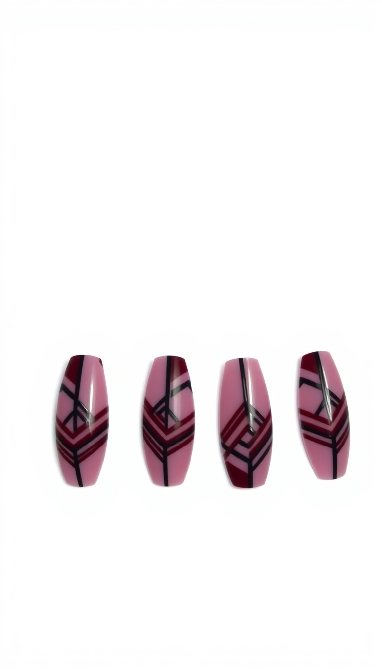 8. Burgundy and Black Geometric Art