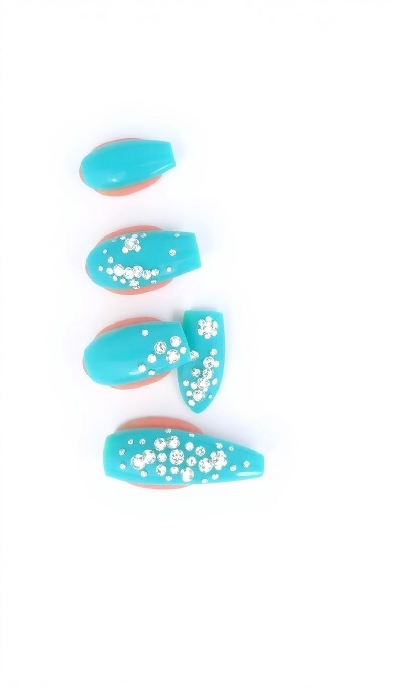 8. Turquoise and Crystal Embellishments