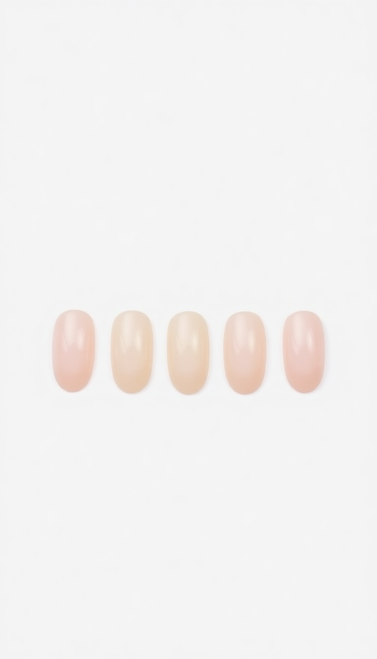 9. Natural Round Nails with Minimalist French Lines