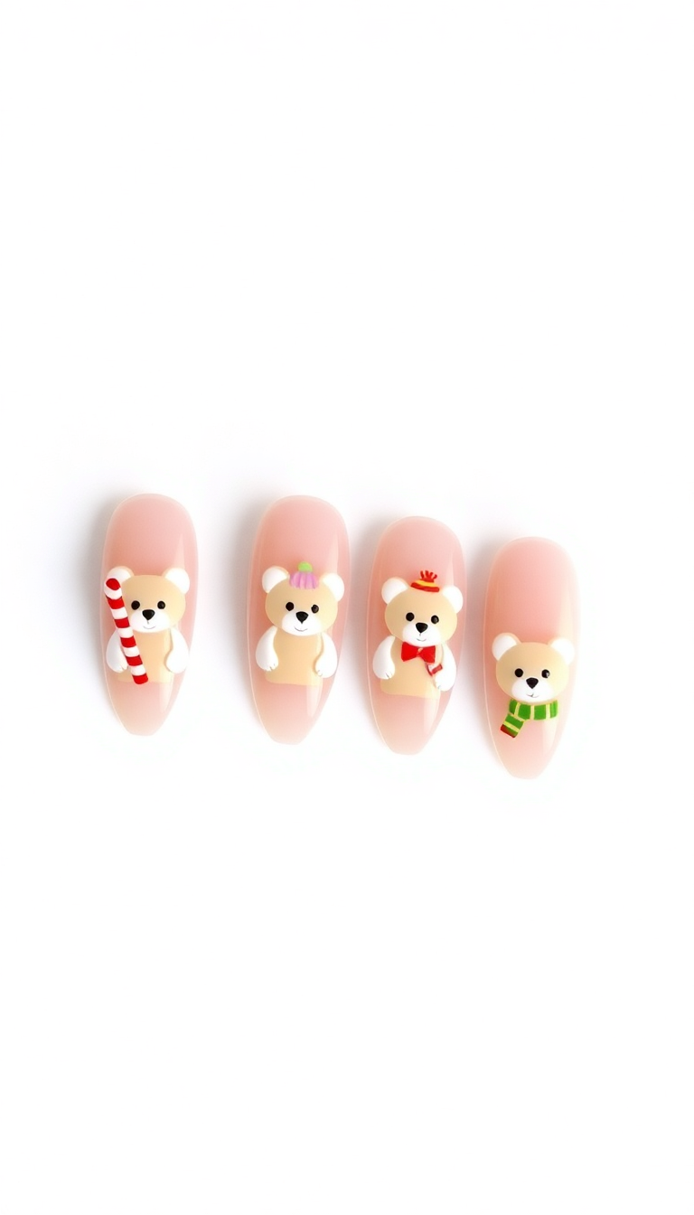 9. Whimsical Bears with Candy Canes